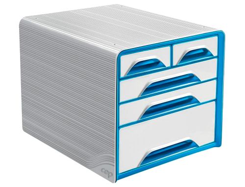 Blocos classificadores de secretaria cep 5 gavetas mistos branco/azul 360x288x270 mm , Cep , 150855 , 3462159011172